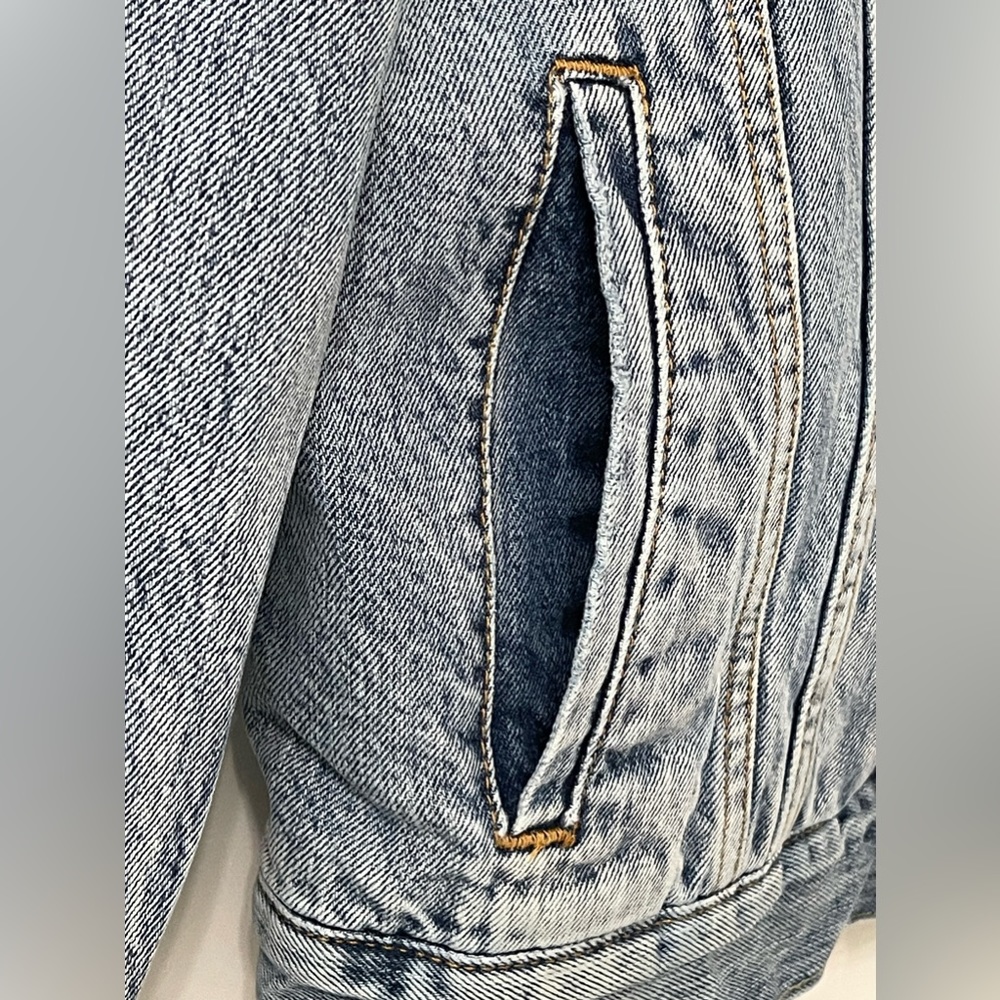 Signature by Levi Strauss Sherpa Light Denim Jean Jacket Size Small - Picture 7 of 11